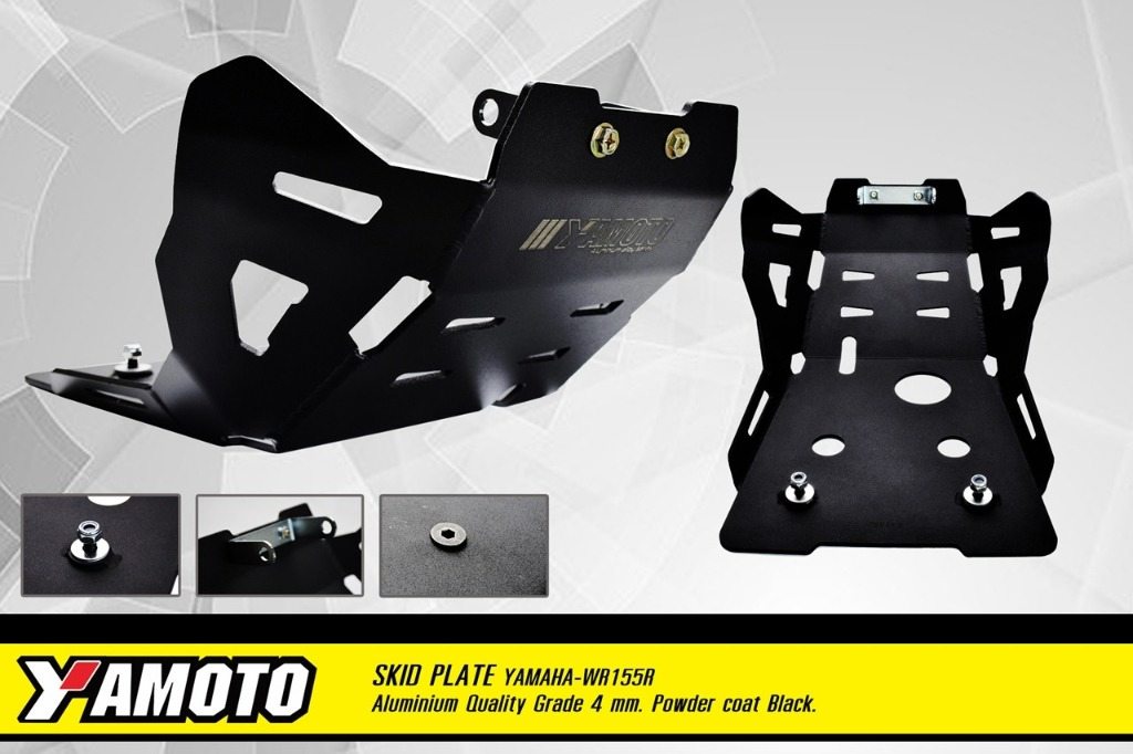 Yamoto Thailand:ヤモト タイランド Crankcase guard Skid plate WR155 4mm. Black WR155R YAMAHA ヤマハ クランクケースカバー エンジンパーツ エンジン タイプ：Fit With Decorative Pipe