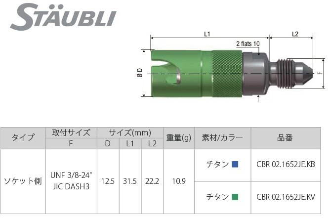 STAUBLI ストーブリ ブレーキラインクイックコネクター CBR02 ソケット その他ブレーキパーツ ブレーキ