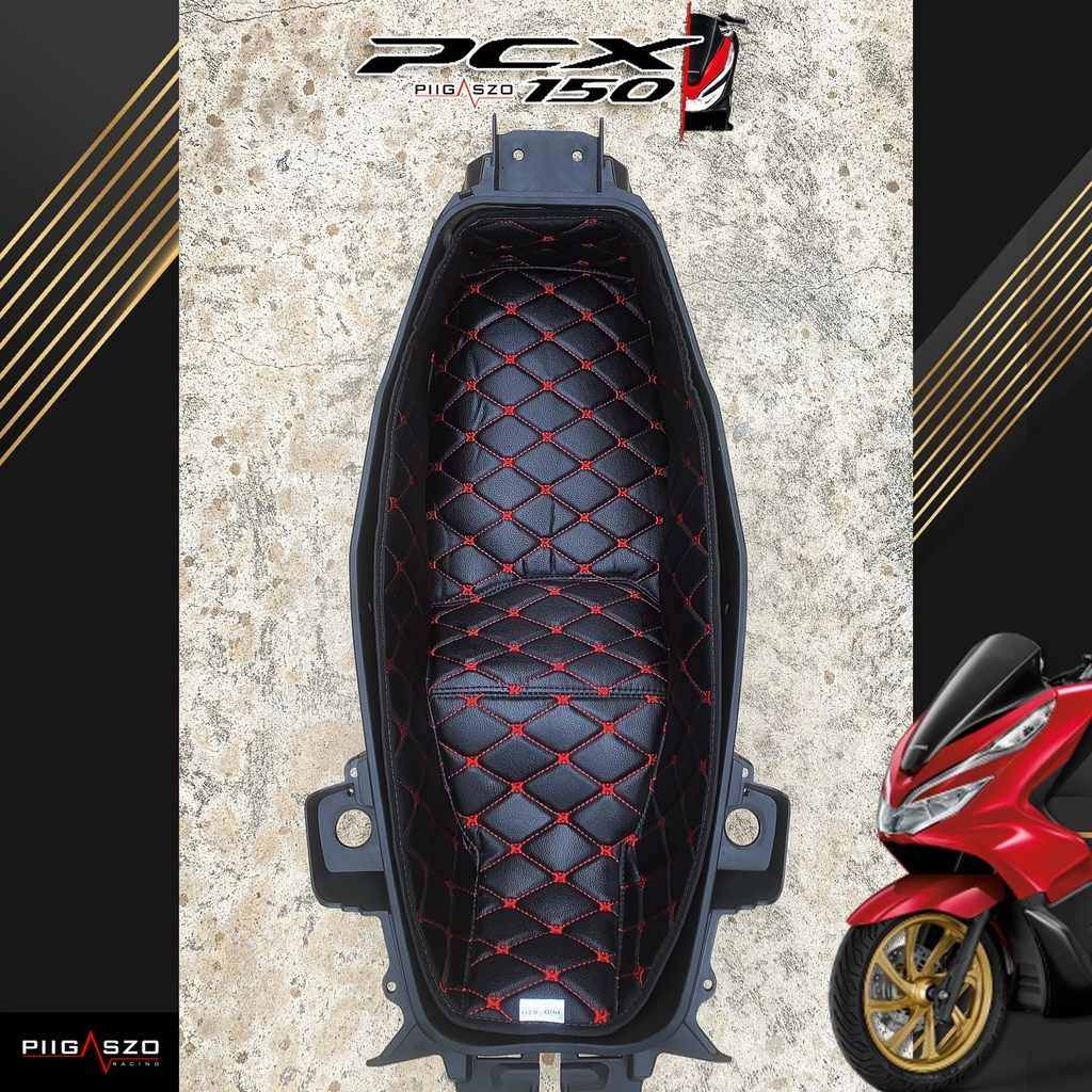 PIGASZO ピガッツォ Under-seat carpet with heat insulation Honda PCX150 2018-2021 HONDA ホンダ その他シートオプション・補修部品 シート関連 外装 カラー：Black red thread