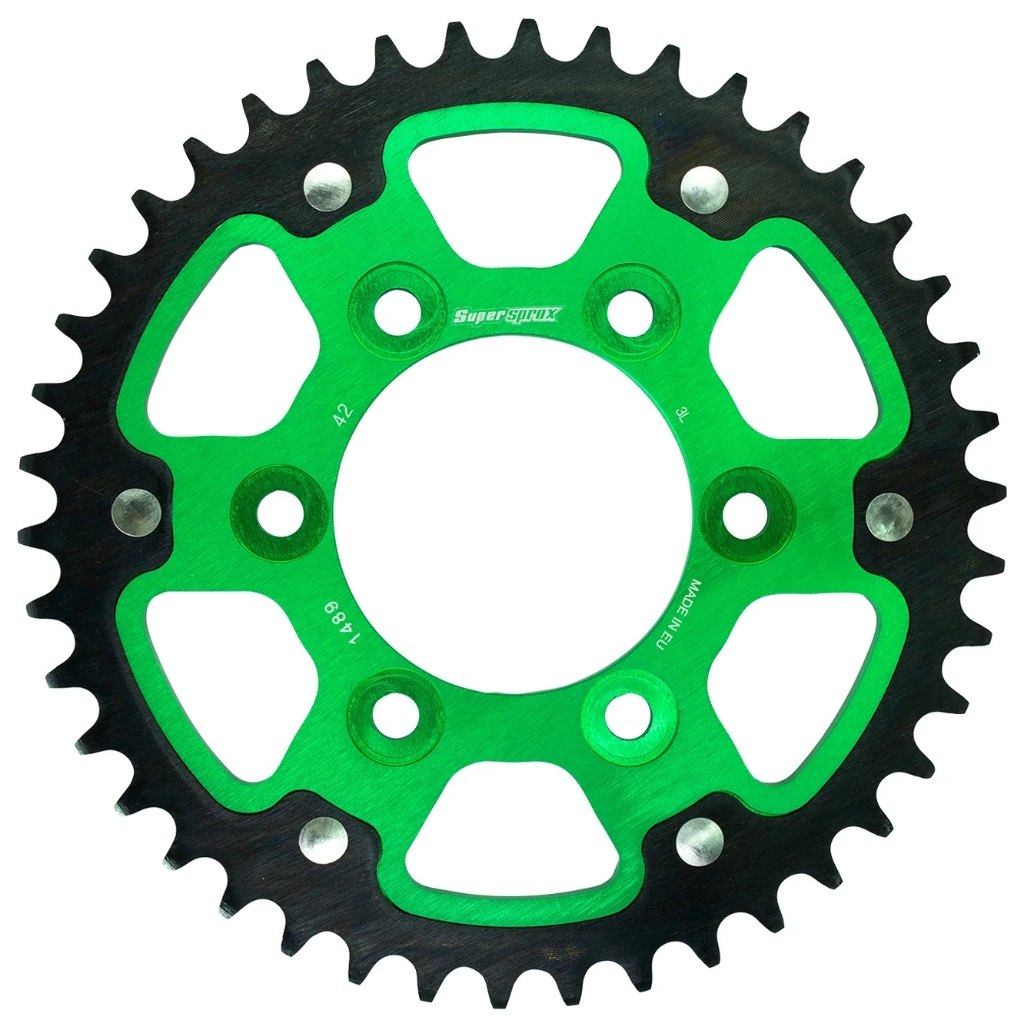 Supersprox スーパースプロックス ドリブン スプロケット リア ステルス (STEALTH) アルミ＆スチール ZX-9R NINJA1000 Z1000 ZX-10R ZX-10RR SE ZX-7RR Z900RS CAFE Z900 ZRX1200 DAEG KAWASAKI カワサキ ドリブンスプロケット・リアスプロケット 駆動系 丁数：42丁