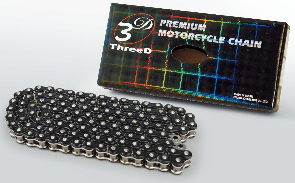 EKチェーン 江沼チェーン ThreeD(スリード)チェーン 525Z(BK/NP)ブラック／シルバー【カシメ(MLJ)】 チェーン 駆動系 リンク数：90L