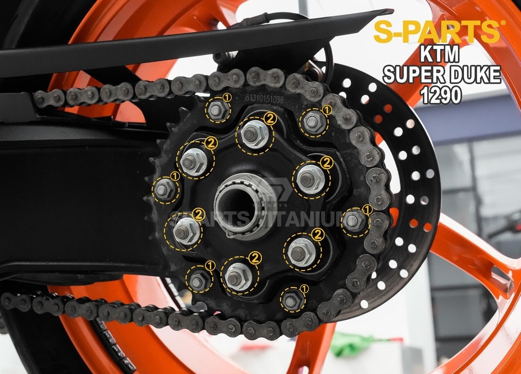 S-PARTS エスパーツ リアスプロケットチタンナットセット 1290 SUPER DUKE R KTM スプロケットボルト・ナット 駆動系 カラー：ブルー