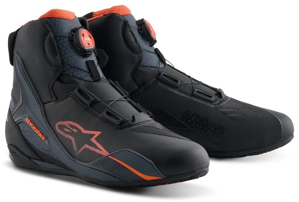 alpinestars アルパインスターズ FASTER-4 BOA SHOES ASIA［ファスター フォー ボア シュー アジア ブラック／グレー／オレンジ］ライディングシューズ ライディングシューズ フットウェア