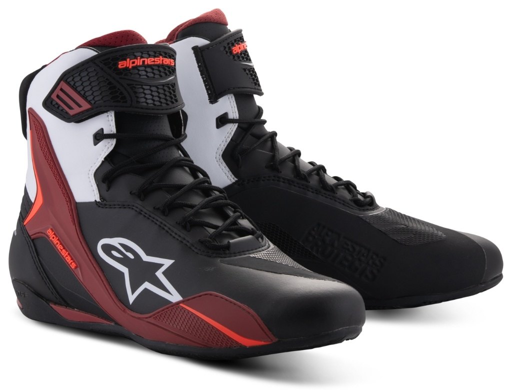 alpinestars アルパインスターズ FASTER-4 SHOES［ファスター フォー シューズ ブラック／ホワイト／ダークレッド］ライディングシューズ ライディングシューズ フットウェア