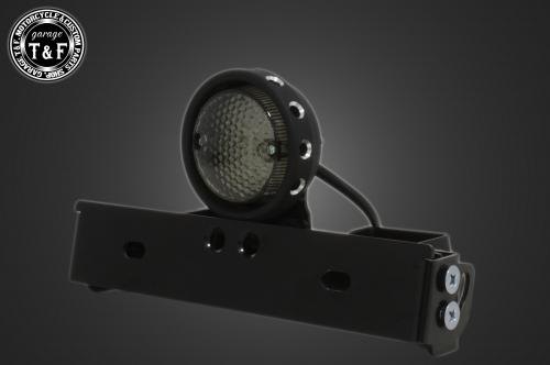 Garage T&F ガレージ シーシーバー用ナンバーブラケットキット＆ドリルドアイテールランプ テールランプキット 灯火類 電装系 カラー：ブラック / シーシーバーの太さ：Φ38(38mm)専用