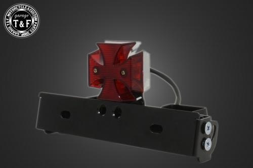 Garage T&F ガレージ シーシーバー用ナンバーブラケットキット＆ミニクロステールランプ テールランプキット 灯火類 電装系 シーシーバーの太さ：Φ15(15mm)専用