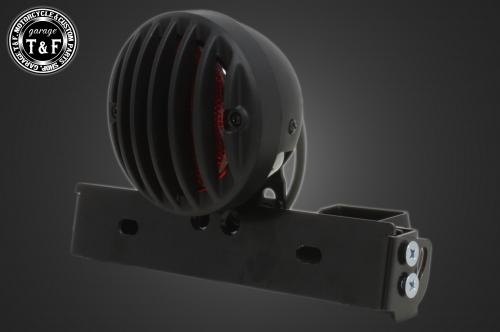 Garage T&F ガレージ シーシーバー用ナンバーブラケットキット＆バードゲージテールランプ テールランプキット 灯火類 電装系 カラー：ブラック / シーシーバーの太さ：Φ38(38mm)専用