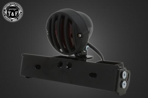 Garage T&F ガレージ シーシーバー用ナンバーブラケットキット＆バードゲージテールランプ テールランプキット 灯火類 電装系 カラー：ブラック／ブラック / シーシーバーの太さ：Φ15(15mm)専用