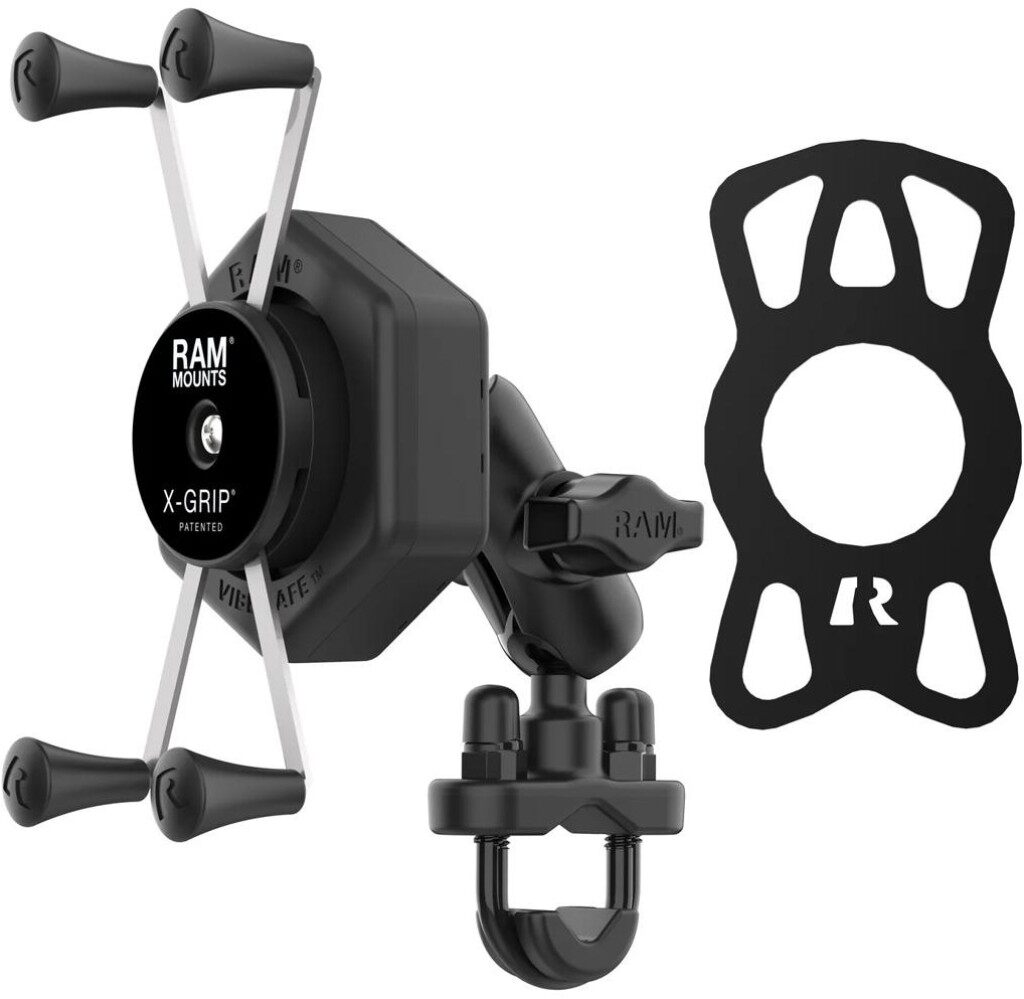 RAM MOUNTS ラムマウント 防振Xグリップ(M)＆U字クランプベースセット(ショートアーム) スマートフォンホルダー・スマートフォンマウント 電子機器類｜ウェビック　店