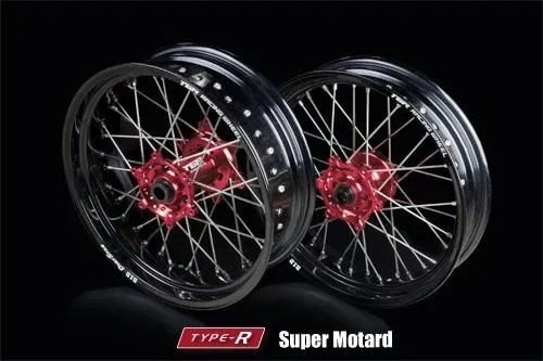 TGR TECHNIX GEAR TGRテクニクスギア TYPE-R Super Motard(モタード)用ホイール(前後セット) VARG MX EX ホイール ホイール関連 足回り ハブカラー：レッド(基本色) / ブラックスポーク：リアのみ / リムサイズ(リア)：5.0-17インチ(標準)