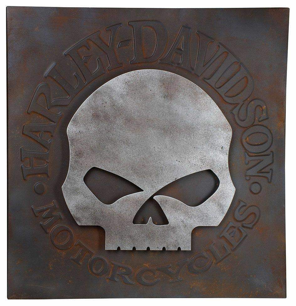楽天市場】ハーレーダビッドソン スカル メタルウォールアート