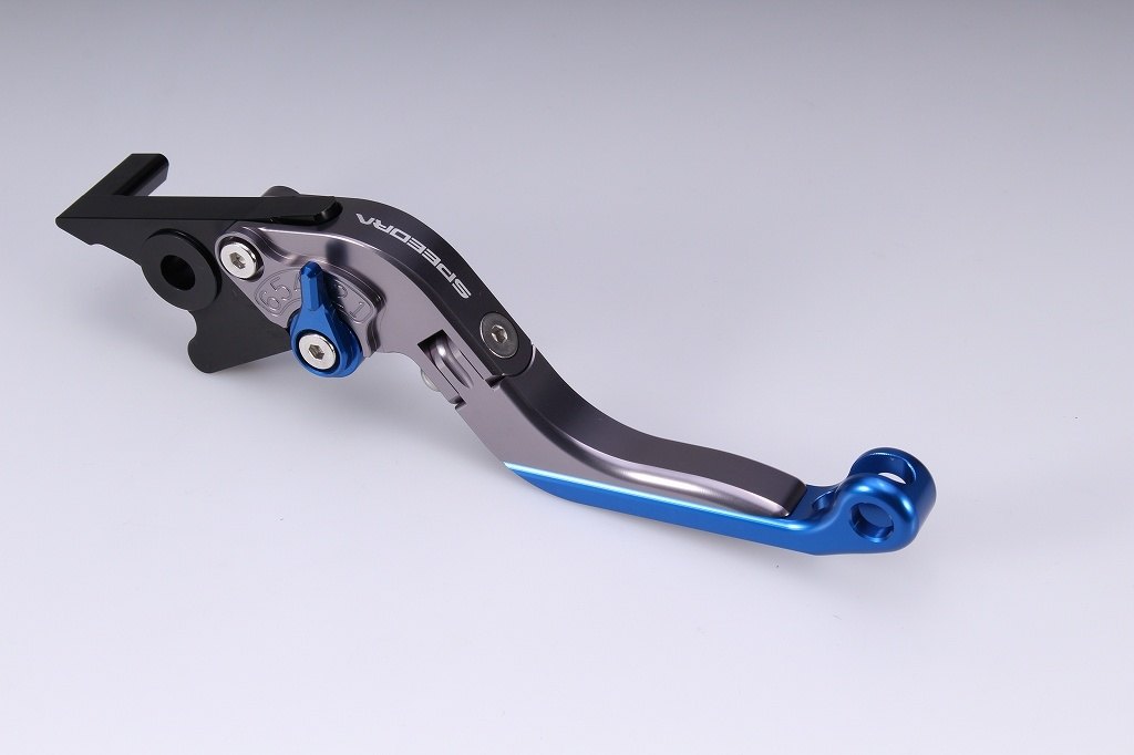 SPEEDRA スピードラ アジャストレバー 可倒延長式 XMAX250 YAMAHA ヤマハ ブレーキレバー ハンドル周辺パーツ ハンドル レバー本体カラー：マットチタン / アジャスターカラー：マットブルー / エクステンションカラー：マットブルー