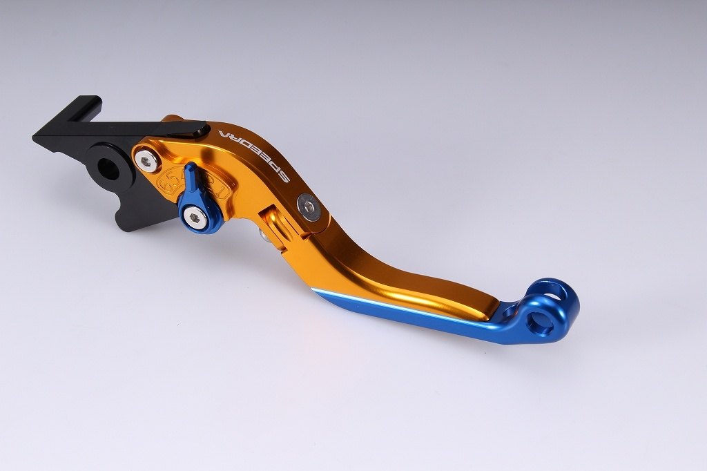SPEEDRA スピードラ アジャストレバー 可倒延長式 XMAX250 YAMAHA ヤマハ ブレーキレバー ハンドル周辺パーツ ハンドル レバー本体カラー：マットゴールド / アジャスターカラー：マットブルー / エクステンションカラー：マットシルバー｜ウェビック　店