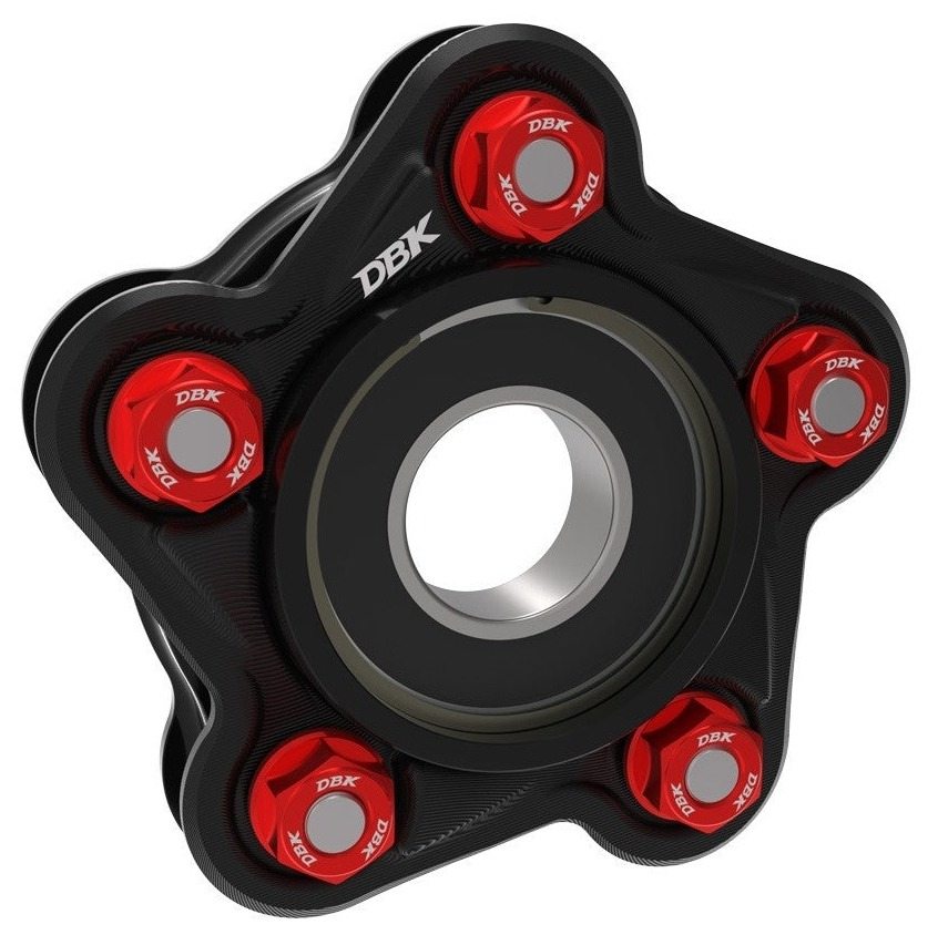 DUCABIKE (DBK) ドゥカバイク (ディービーケー) リアスプロケットフランジ PANIGALE V4 S STREETFIGHTER DUCATI ドゥカティ スプロケットキャリア 駆動系 本体カラー：ブラック / ナットカラー：レッド