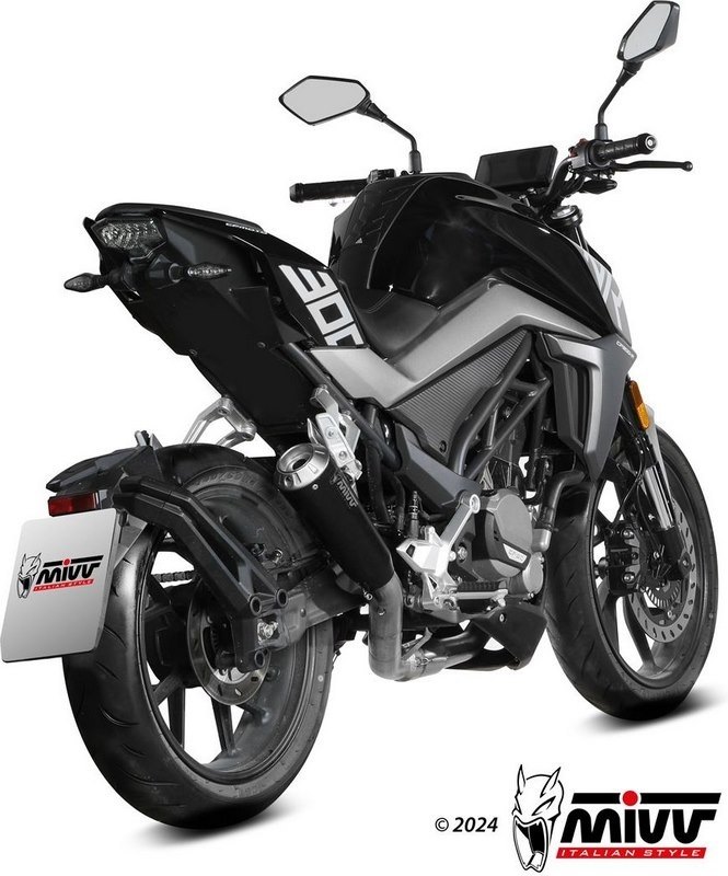 MIVV ミヴ X-M1 ブラックステンレスフルエキゾーストマフラー 300NK CFMOTO フルエキゾーストマフラー マフラー