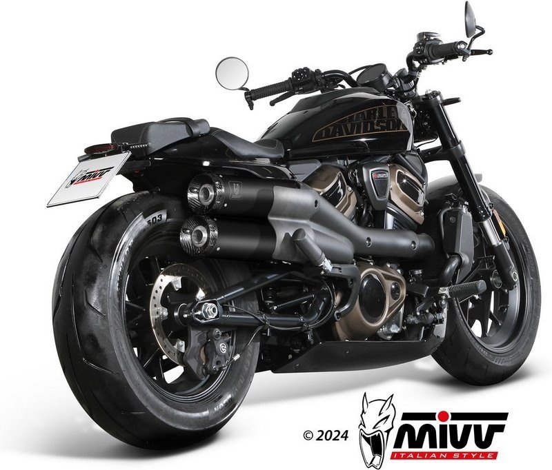 MIVV ミヴ HR-1 ショートカーボンバックプレート スリップオンマフラー SPORTSTER S HARLEY-DAVIDSON ハーレーダビッドソン マフラー