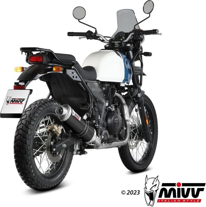 MIVV ミヴ OVAL ブラックステンレスフルエキゾーストマフラー HIMALAYAN SCRAM 411 ROYAL ENFIELD ロイヤルエンフィールド フルエキゾーストマフラー マフラー