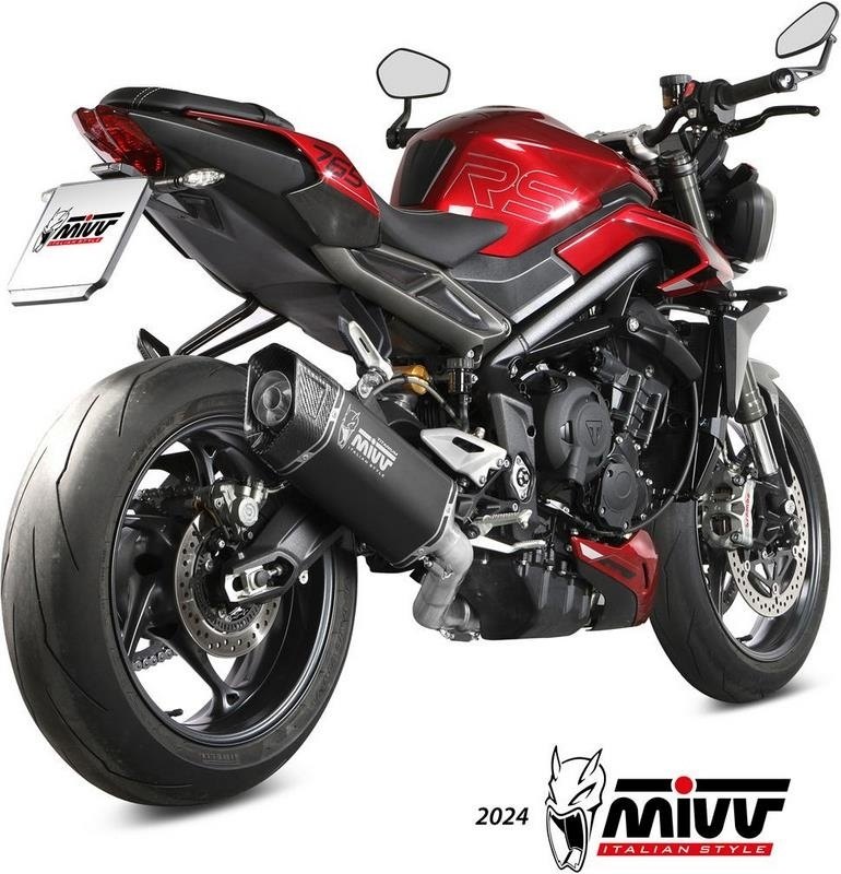 MIVV ミヴ SR-1 ブラックチタンフルエキゾーストマフラー STREET TRIPLE 765 RS R TRIUMPH トライアンフ フルエキゾーストマフラー マフラー