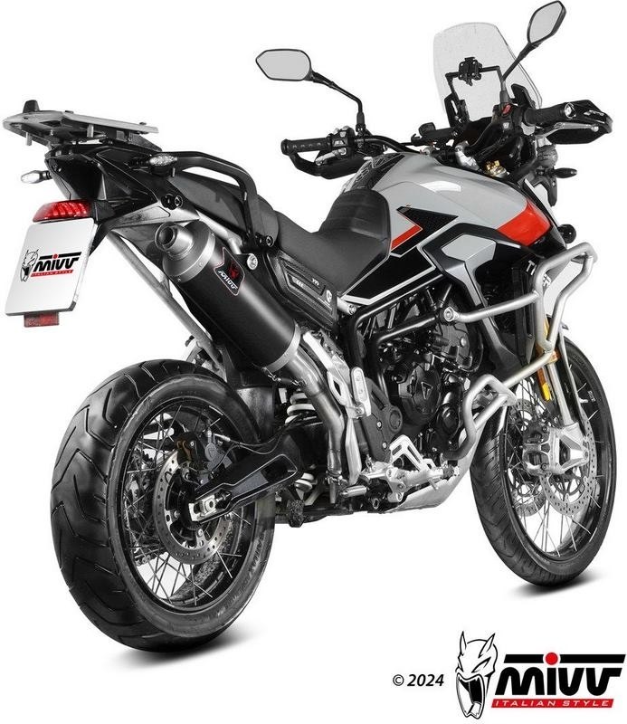 MIVV ミヴ DAKAR ブラックステンレスフルエキゾーストマフラー TIGER 900 GT PRO RALLY TRIUMPH トライアンフ フルエキゾーストマフラー マフラー