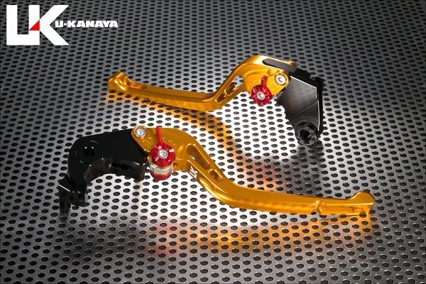 U-KANAYA ユーカナヤ GPタイプ アルミビレットレバーセット CB1000 HORNET SP HONDA ホンダ ブレーキ・クラッチレバーセット ハンドル周辺パーツ ハンドル レバーカラー：ゴールド / アジャスターカラー：オレンジ / レバータイプ：ロング（レバー部全長：約173mm）