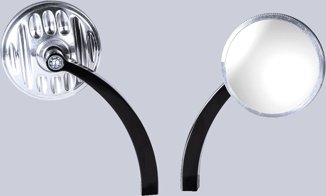 Vity&rsquo;s Design ビティズデザイン GRILL ミラー 汎用 HARLEY-DAVIDSON ハーレーダビッドソン ハンドル 仕上げ(ミラー／ブラケット)：ポリッシュ／ブラック｜ウェビック　店