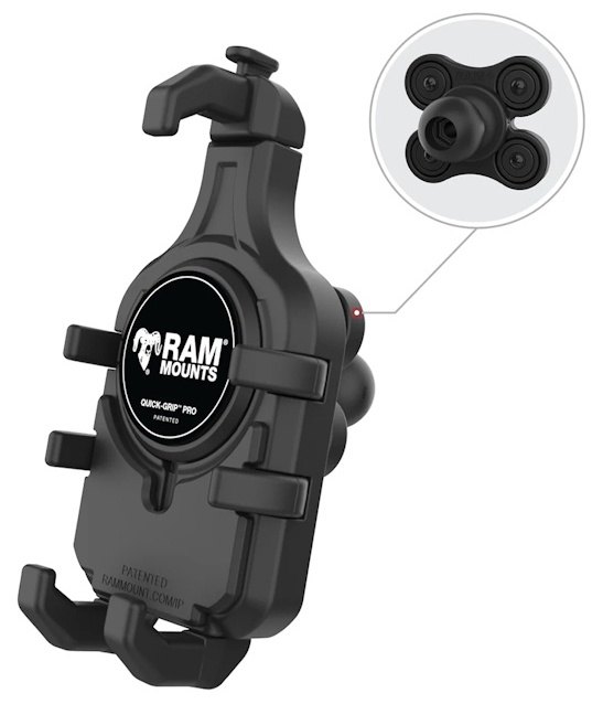 RAM MOUNTS ラムマウント クイックグリッププロ クレイドルホルダー(M) スマートフォンホルダー・スマートフォンマウント 電子機器類｜ウェビック　店