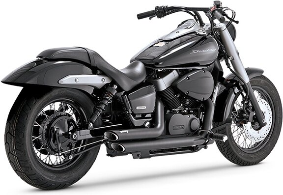 VANCE&HINES バンス&ハインズ ShortShots Staggered ショートショットスタッガード マフラー VT750 SHADOW シャドウ750 HONDA ホンダ フルエキゾーストマフラー カラー：ブラック／マットブラック塗装仕上げ