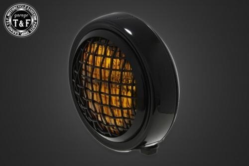 Garage T&F ガレージ 4.5インチグリルヘッドライト ヘッドライト 灯火類 電装系 レンズカラー：イエロー / ヘッドライトボディカラー：ブラック