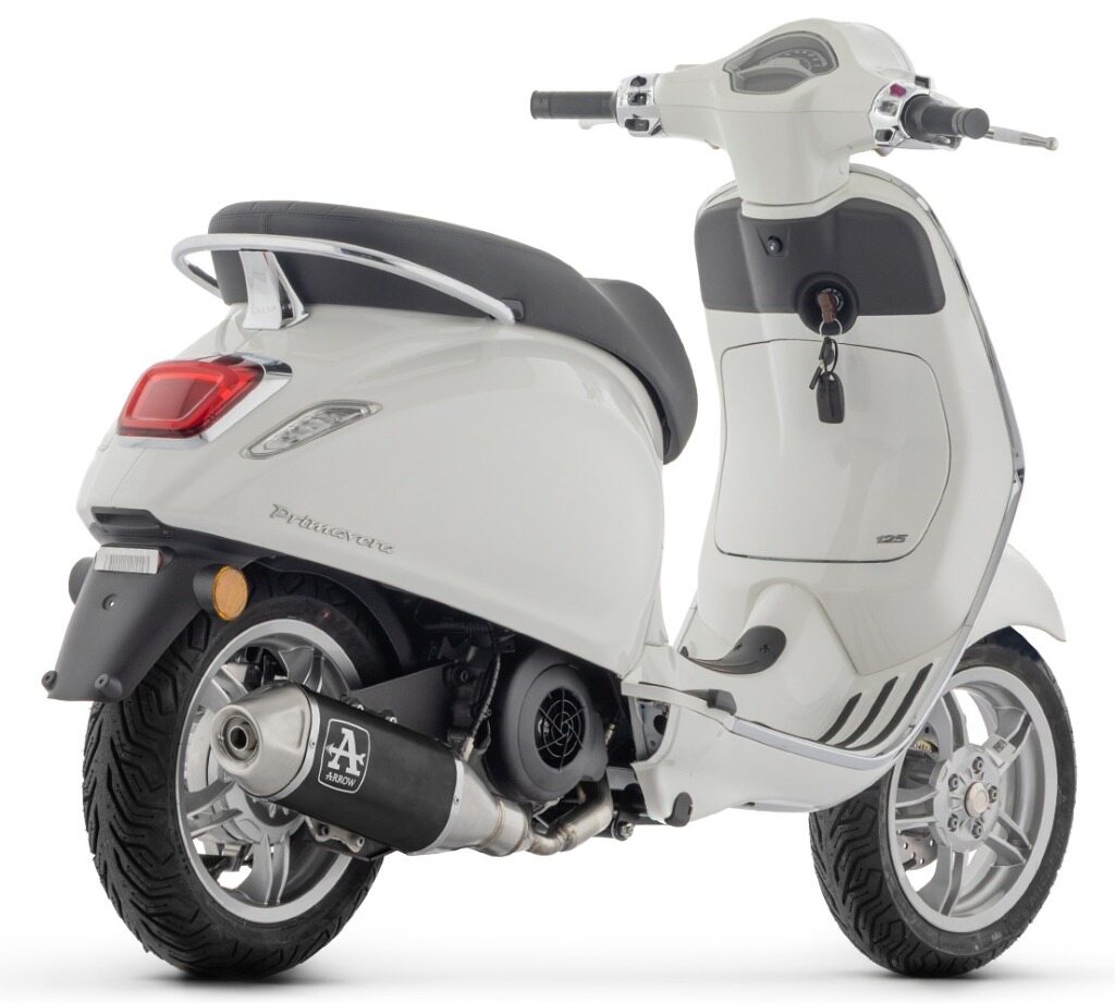 ARROW アロー Racing full system with Urban aluminium'Dark'silencer Primavera 125 Vespa ベスパ フルエキゾーストマフラー マフラー