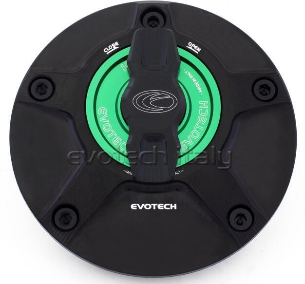 EVOTECH エボテック Rapid Fuel Cap， Green ガソリンタンクキャップボルト タンク関連 外装｜ウェビック　店