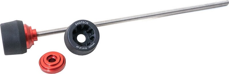 EVOTECH エボテック Rear Axle Fork Protector， Red アクスルスライダー フレーム｜ウェビック　店