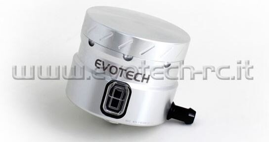 EVOTECH エボテック Front Brake Fluid Reservoir With Side Outlet， Silver マスターシリンダーリザーバータンク ブレーキ