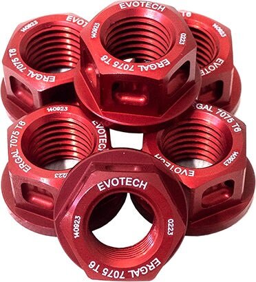 EVOTECH エボテック Kit 6 Sprocket Flange Nuts M12X1，50， Red スプロケットボルト・ナット 駆動系