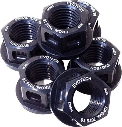 EVOTECH エボテック Kit 6 Sprocket Flange Nuts M12X1，50， Black スプロケットボルト・ナット 駆動系