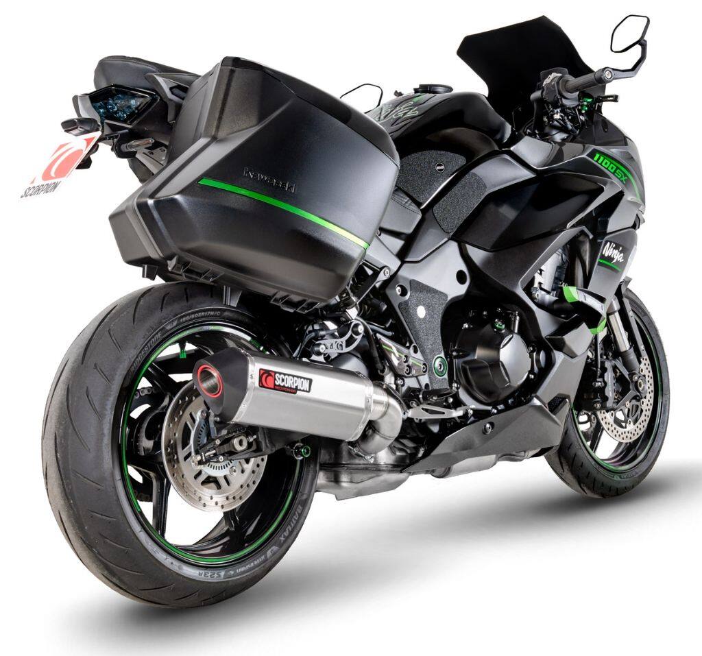 SCORPION スコーピオン セルケトテーパー スリップオンマフラー Ninja 1100 SX SE KAWASAKI カワサキ マフラー タイプ：Brushed Stainless Steel Sleeve