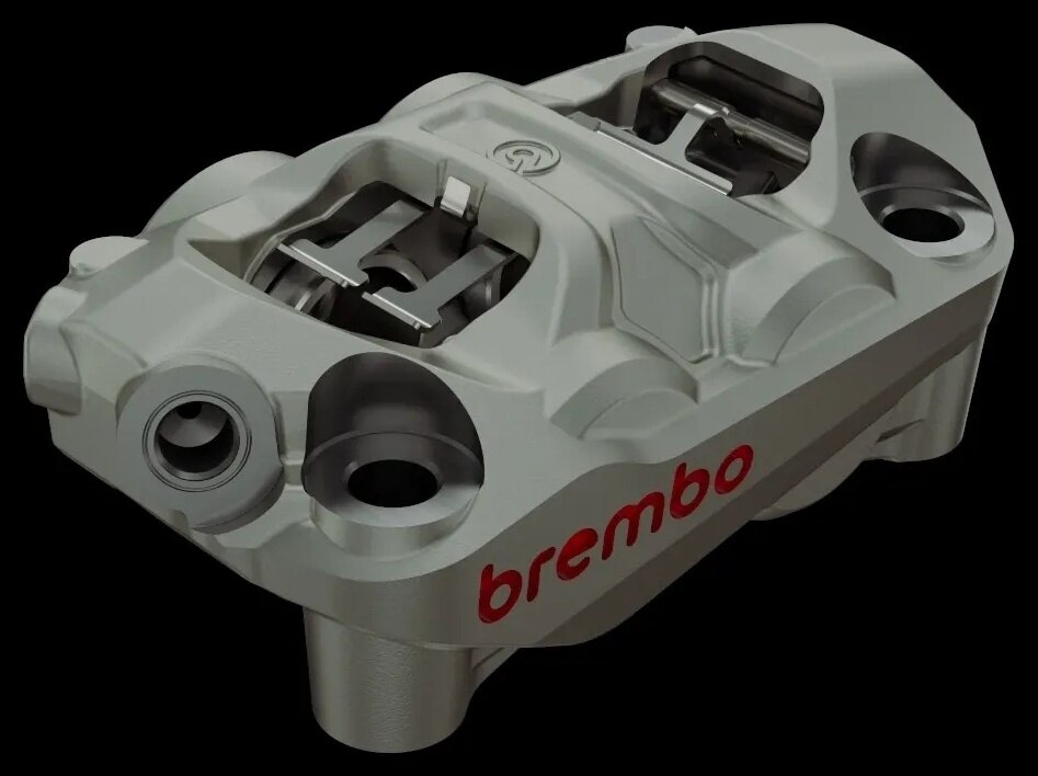 Brembo ブレンボ Hypure Anodized キャリパー ブレーキ カラー：Gold with Red Logo-Left