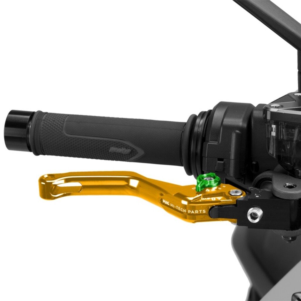 Puig プーチ BRAKE LEVER 4.0.SHORT ブレーキレバー ハンドル周辺パーツ ハンドル カラー:ゴールド/グリーン|ウェビック 店