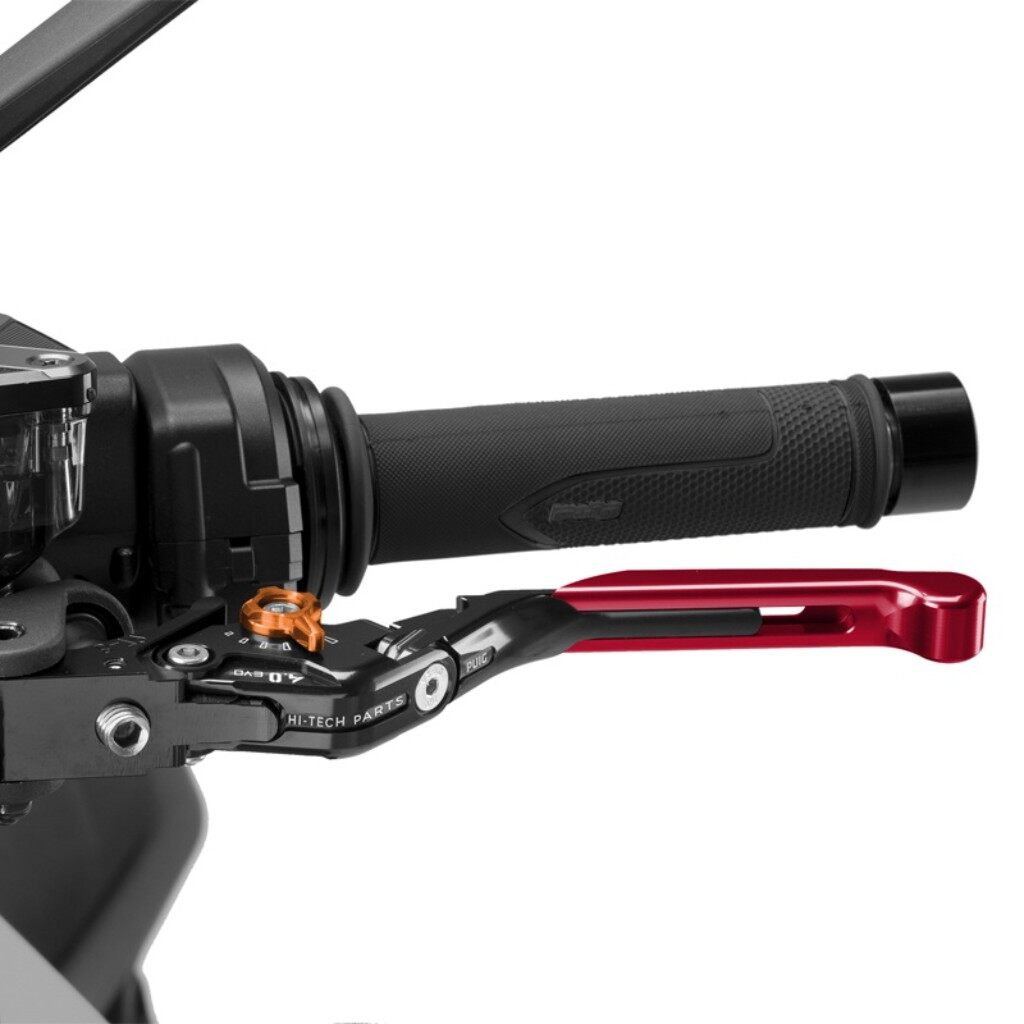 Puig プーチ CLUTCH LEVER 4.0.EXTENDABLE クラッチレバー ハンドル周辺パーツ ハンドル カラー：レッド／オレンジ