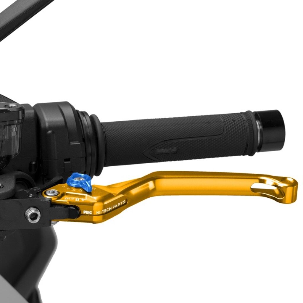 Puig プーチ CLUTCH LEVER 4.0.UNFOLDABLE クラッチレバー ハンドル周辺パーツ ハンドル カラー:ゴールド/ブルー|ウェビック 店