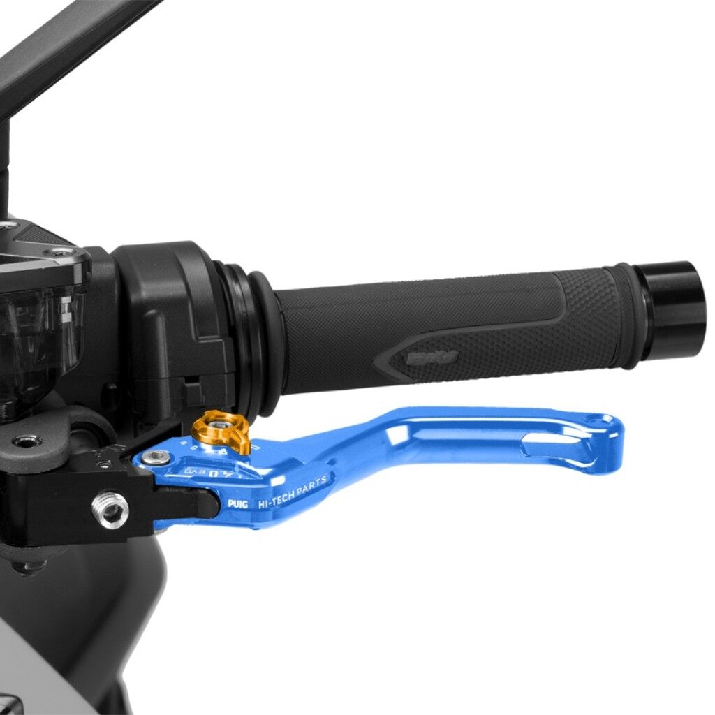 Puig プーチ CLUTCH LEVER 4.0.SHORT クラッチレバー ハンドル周辺パーツ ハンドル カラー:ブルー/ゴールド|ウェビック 店