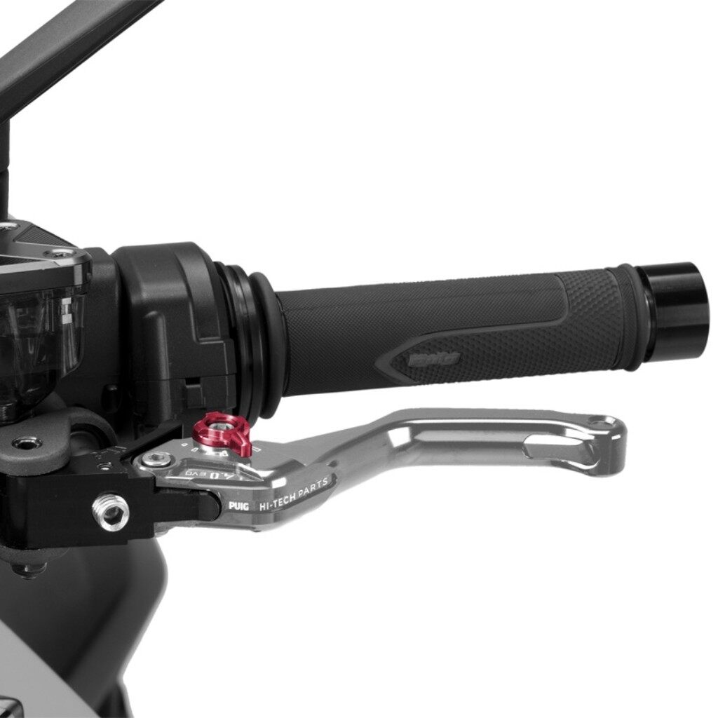 Puig プーチ CLUTCH LEVER 4.0.SHORT クラッチレバー ハンドル周辺パーツ ハンドル カラー:シルバー/レッド|ウェビック 店