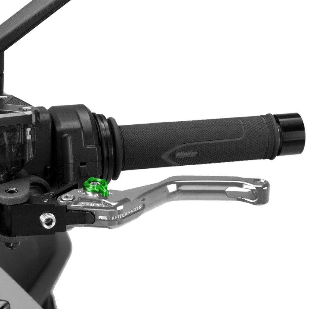 Puig プーチ CLUTCH LEVER 4.0.SHORT クラッチレバー ハンドル周辺パーツ ハンドル カラー:シルバー/グリーン|ウェビック 店