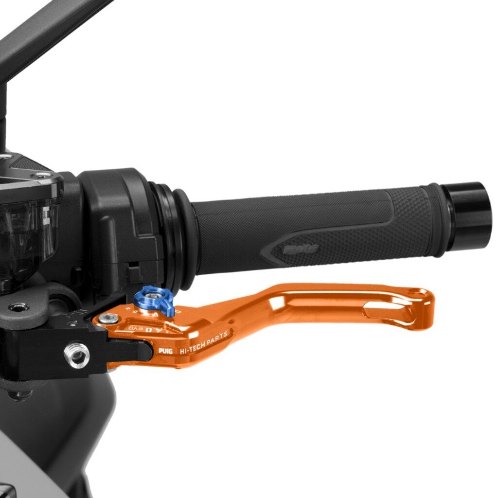 Puig プーチ CLUTCH LEVER 4.0.SHORT クラッチレバー ハンドル周辺パーツ ハンドル カラー:オレンジ/ブルー|ウェビック 店