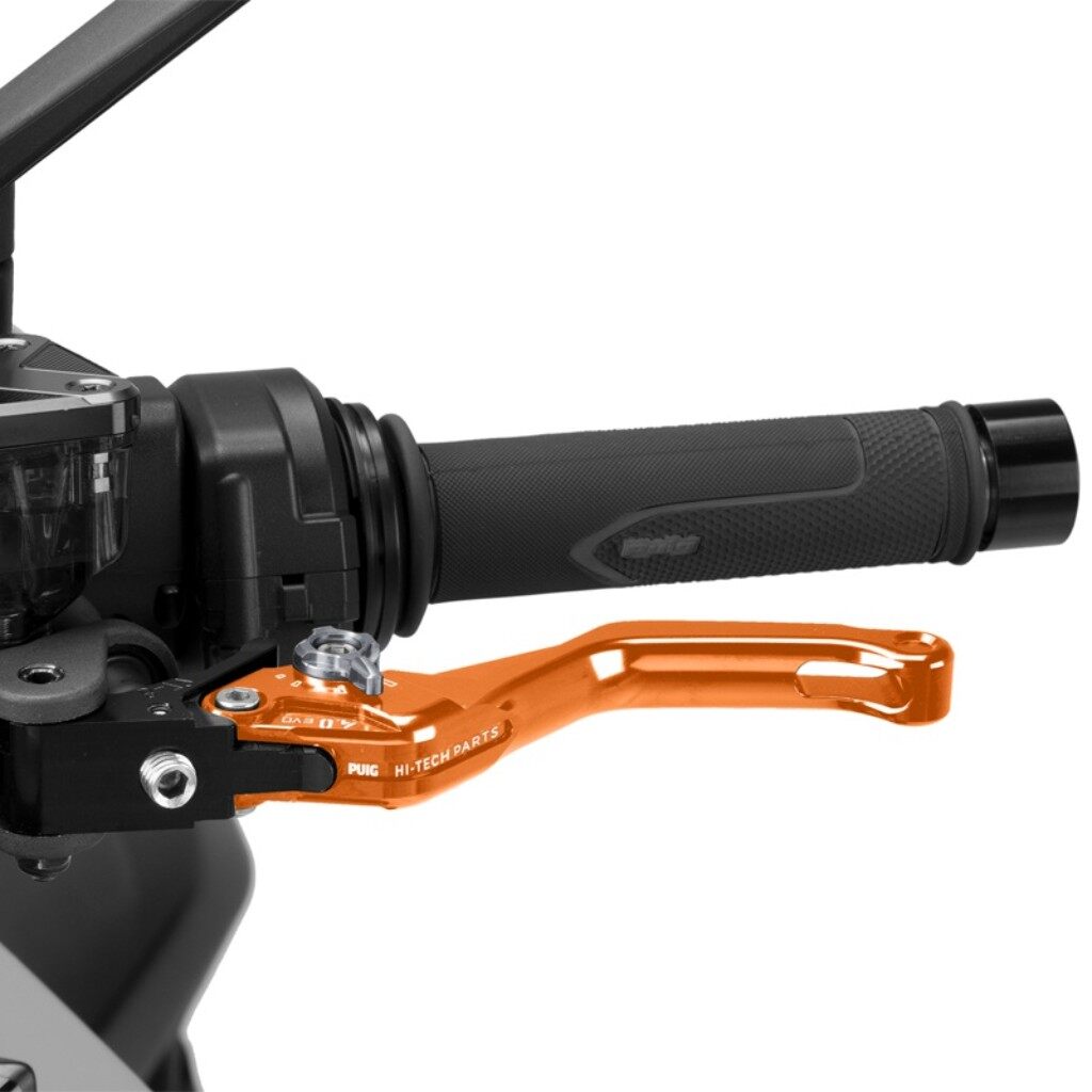 Puig プーチ CLUTCH LEVER 4.0.SHORT クラッチレバー ハンドル周辺パーツ ハンドル カラー：オレンジ／チタニウム｜ウェビック　店