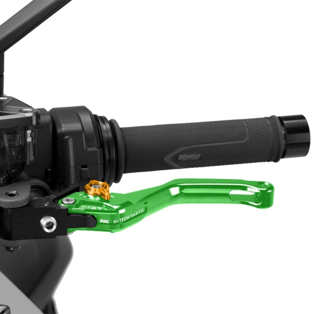 Puig プーチ CLUTCH LEVER 4.0.SHORT クラッチレバー ハンドル周辺パーツ ハンドル カラー:グリーン/ゴールド|ウェビック 店