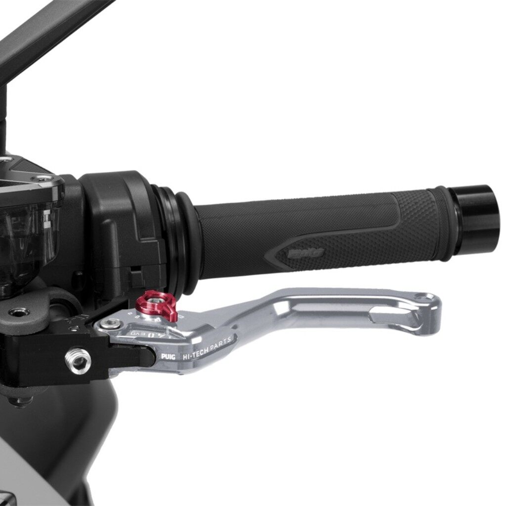 Puig プーチ CLUTCH LEVER 4.0.SHORT クラッチレバー ハンドル周辺パーツ ハンドル カラー：チタニウム／レッド｜ウェビック　店