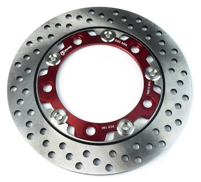 PIRANHA ピラニア CR RACING Brand 2-Layer Front Brake Rotor with Stainless Steel Pins (220mm) for HONDA PCX-160 2020-22 CBS / ABS PCX 160 ホンダ ブレーキディスクローター ブレーキ