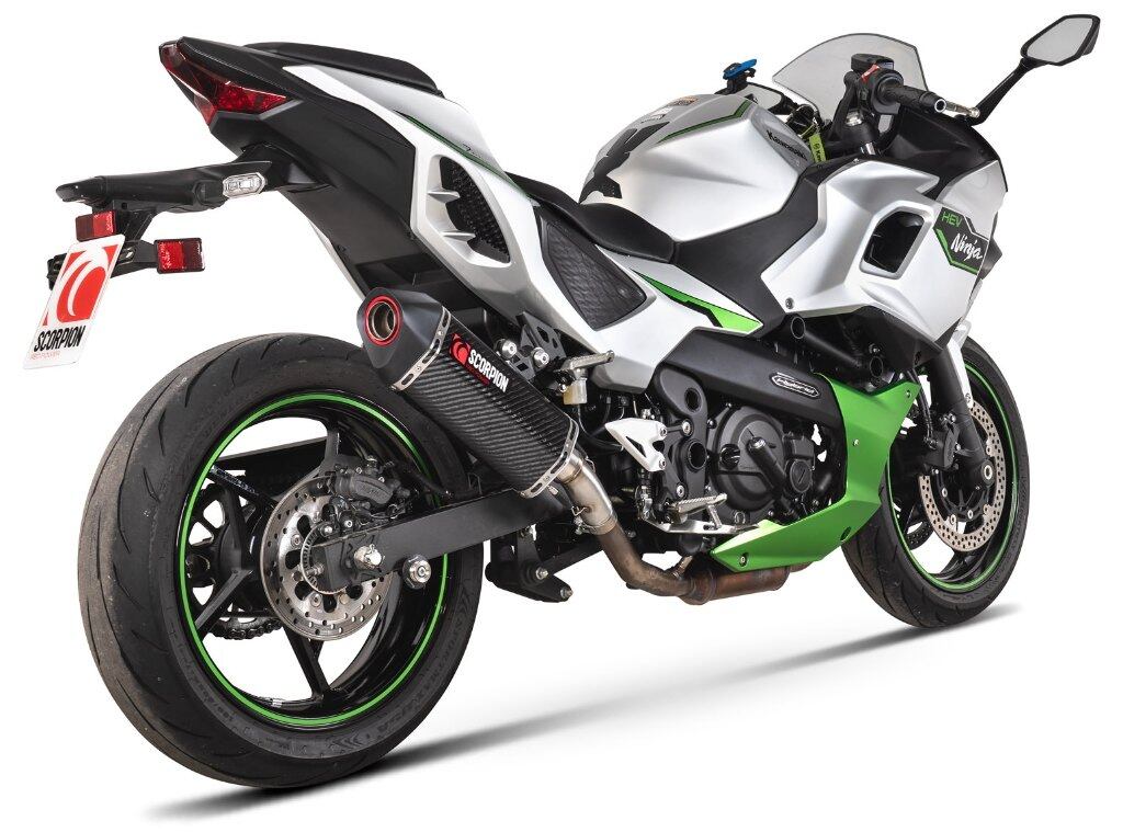 SCORPION スコーピオン セルケトパラレル スリップオンマフラー Ninja 7 Hybrid Z7 KAWASAKI カワサキ マフラー タイプ:カーボンファイバースリーブ/重量:2kg|ウェビック 店
