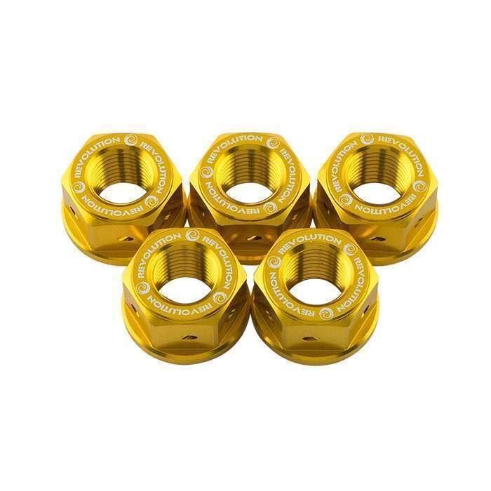 REVOLUTION レボリューション Driven Sprocket Nut M12 x 1.25 CB-650 F R CBR-650 (5pcs/pack) CB650 CBR650 MONKEY125 MSX125 HONDA ホンダ スプロケットボルト・ナット 駆動系 COLOR：Gold