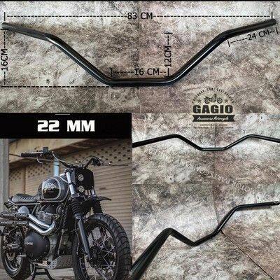 GAGIO MOTOR PARTS ガジオモーターパーツ Handlebars Small size 22 mm high and wide bird-wing black ハンドルバー ハンドル｜ウェビック　店